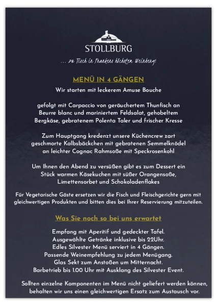Silvester im Restaurant